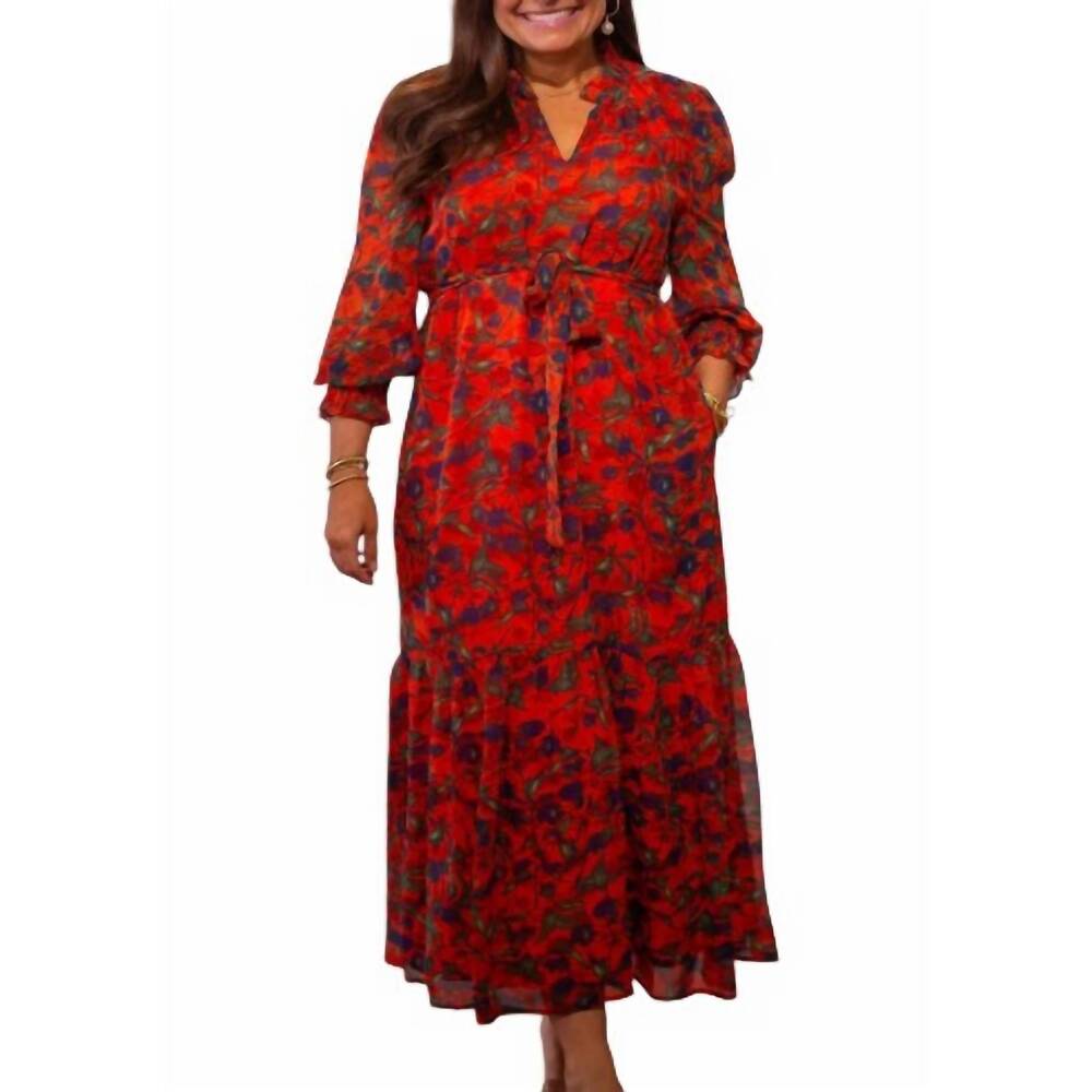 NEW JOY JOY split neck maxi dress in marigolds
